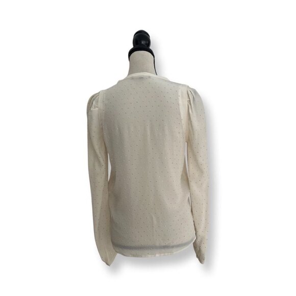 Maje cream silk silver studded blouse size 1 - Picture 4 of 6